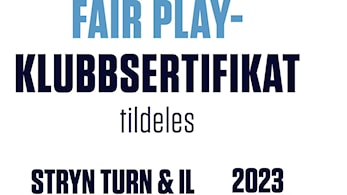 Fair Play - sertifikat til Stryn Fotball!